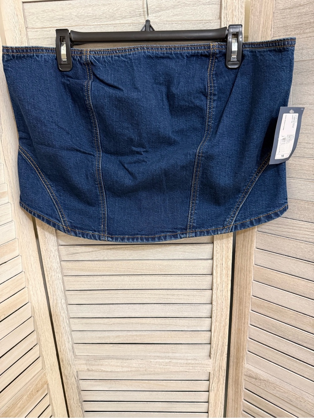 Universal Thread Dark Blue Denim Strapless Crop Top